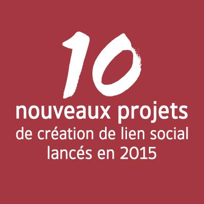 10 nouveaux projets de création de lien social lancés en 2015